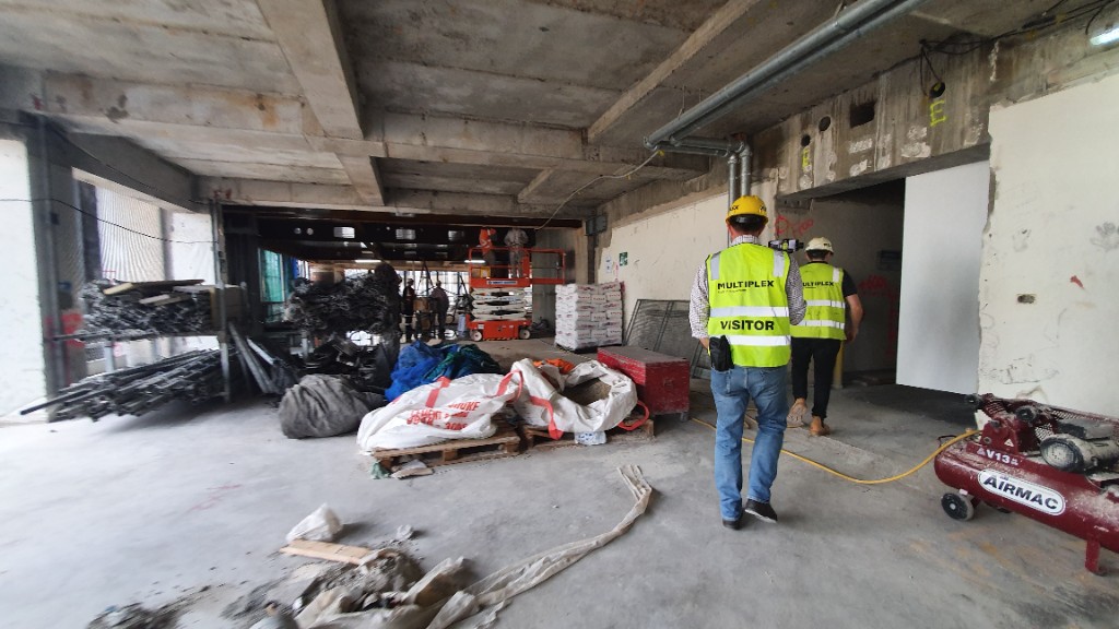 Interior construction floor during inspection round.